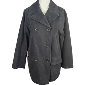 LONDON FOG Women's Long Sleeve‎ Black Double Breasted Coat Jacket Size S
